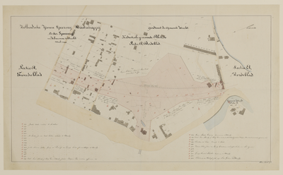 216594 Kadastraal uittreksel van de gemeente Abstede, sectie A derde en vierde blad, te Utrecht, het terrein tussen de ...